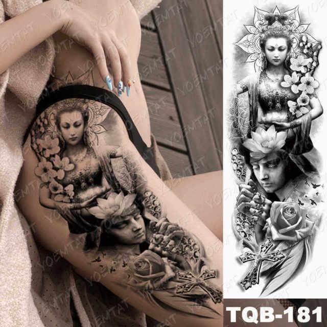 Womens Large Tattoo Eye Lion Waterproof Temporary Sticker Realistic Big Luxury Tattoo Modern Design - TaTTTy