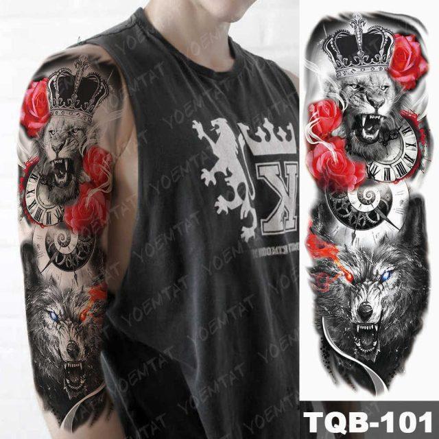 Womens Large Tattoo Eye Lion Waterproof Temporary Sticker Realistic Big Luxury Tattoo Modern Design - TaTTTy