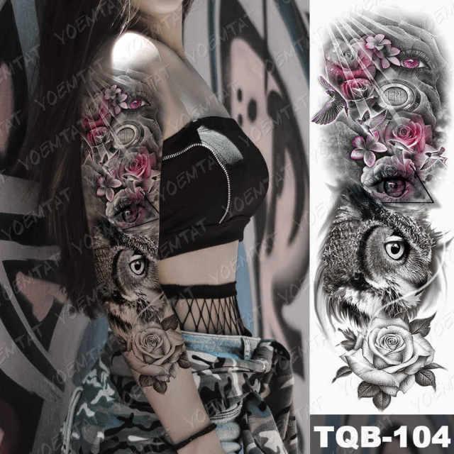 Womens Large Tattoo Eye Lion Waterproof Temporary Sticker Realistic Big Luxury Tattoo Modern Design - TaTTTy