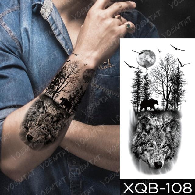 Womens Large Waterproof Temporary Sticker Tattoo Tiger Fox Luxury Design From Wonderland - TaTTTy