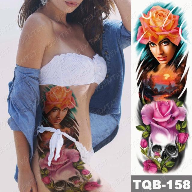 Womens Large Waterproof Temporary Sticker Tattoo Tiger Fox Luxury Design From Wonderland - TaTTTy