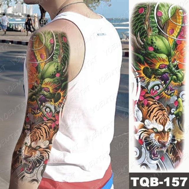Womens Large Waterproof Temporary Sticker Tattoo Tiger Fox Luxury Design From Wonderland - TaTTTy