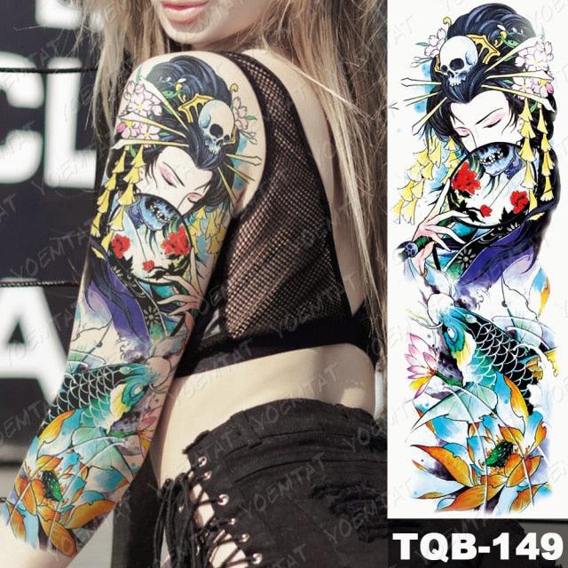 Womens Large Waterproof Temporary Sticker Tattoo Tiger Fox Luxury Design From Wonderland - TaTTTy