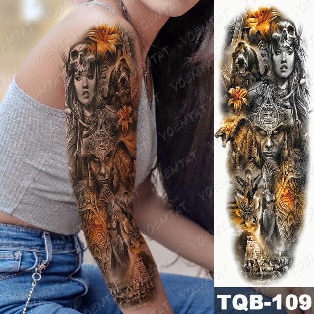 Womens Large Waterproof Temporary Sticker Tattoo Tiger Fox Luxury Design From Wonderland - TaTTTy