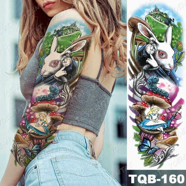 Womens Large Waterproof Temporary Sticker Tattoo Tiger Fox Luxury Design From Wonderland - TaTTTy