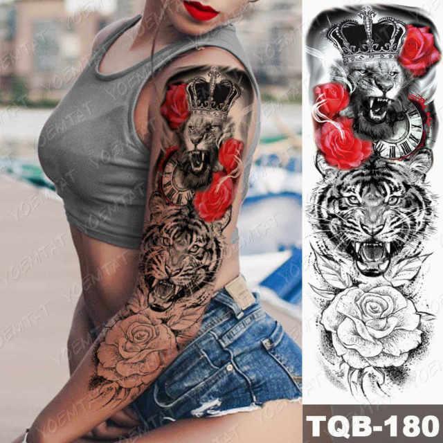 Womens Large Waterproof Temporary Sticker Tattoo Tiger Fox Luxury Design From Wonderland - TaTTTy