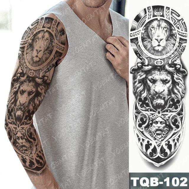 Womens Large Waterproof Temporary Sticker Tattoo Tiger Fox Luxury Design From Wonderland - TaTTTy