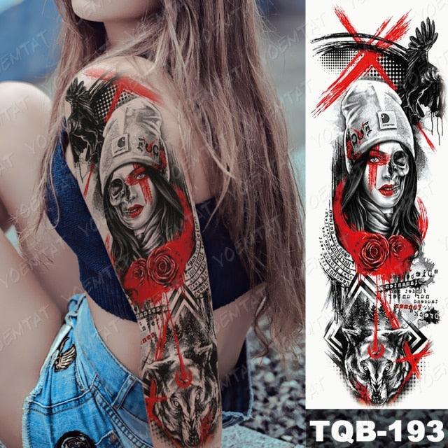 Womens Large Waterproof Temporary Sticker Tattoo Tiger Fox Luxury Design From Wonderland - TaTTTy