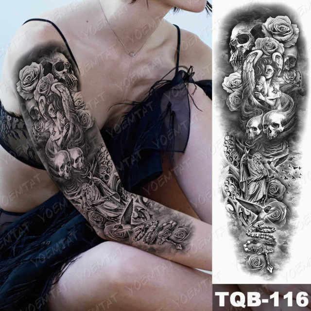 Womens Large Waterproof Temporary Sticker Tattoo Tiger Fox Luxury Design From Wonderland - TaTTTy