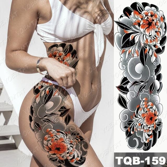 Womens Large Waterproof Temporary Sticker Tattoo Tiger Fox Luxury Design From Wonderland - TaTTTy