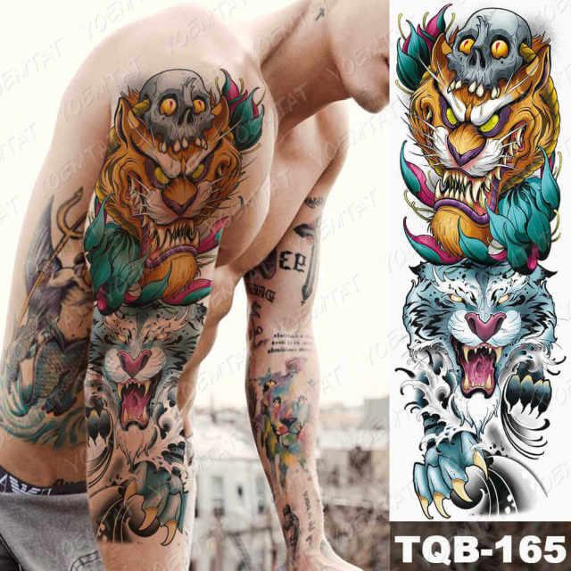 Womens Large Waterproof Temporary Sticker Tattoo Tiger Fox Luxury Design From Wonderland - TaTTTy