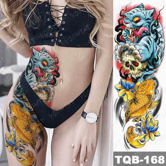 Womens Large Waterproof Temporary Sticker Tattoo Tiger Fox Luxury Design From Wonderland - TaTTTy